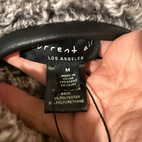 NWT💕 Current Air Reversible Charcoal Teddy 🧸Jacket Faux M - Picture 10 of 10